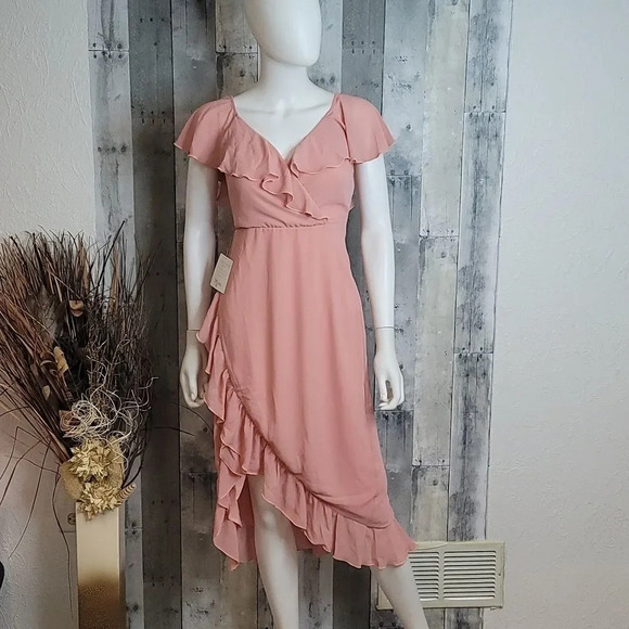 Show Me Your MuMu Granada Dress In Ballet Chiffon - Picture 3 of 12